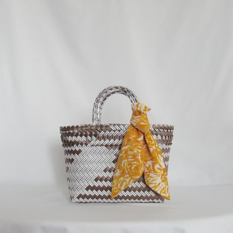 【6月8日(月)〜6月12日(金)発送】 Bag×Handkerchief［D］Mekearibag (Size : S) _Mocha Brown × Gomashio