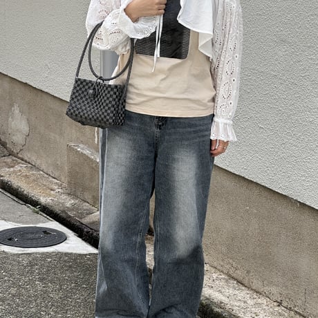 【10月26日(月)〜10月30日(金)発送】 Hello Bag No.17 ' gingham '_Chacoal Clay