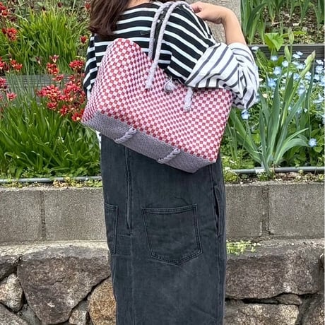 【7月13日(月)〜7月17日(金)発送】 BOSTON BAG No.26 'gingham' _ Humid cherry