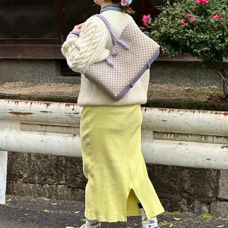 【10月26日(月)〜10月30日(金)発送】 BOSTON BAG No.34 'gingham'  _Earl Grey Milk Tea