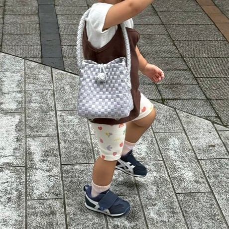 【7月13日(月)〜7月17日(金)発送】 BÉBÉ BAG No.1 ' gingham ' _Purple Clay