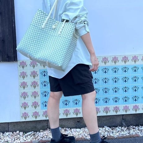 【11月2日(月)〜11月6日(金)発送】Gummy Bag No.500 (Size: L) ' gingham ' _Dusty Blue Fizz