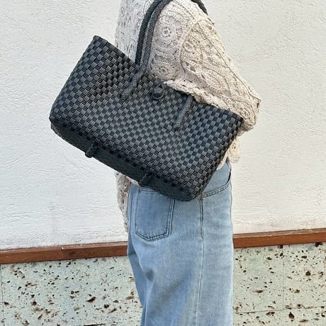 【10月26日(月)〜10月30日(金)発送】 BOSTON BAG No.9  'gingham' _Charcoal Clay