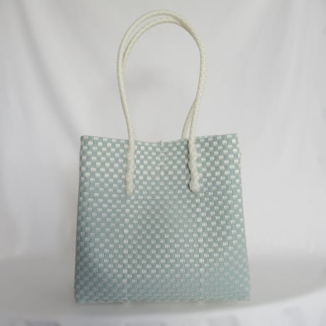 【11月2日(月)〜11月6日(金)発送】Gummy Bag No.500 (Size: L) ' gingham ' _Dusty Blue Fizz