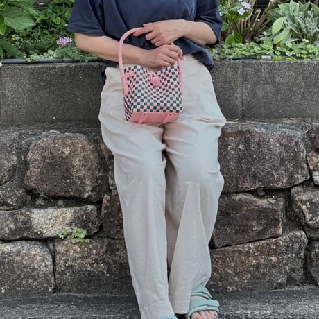 【6月15日(月)〜6月19日(金)発送】 BÉBÉ BAG No.14 ' gingham ' _ Guava