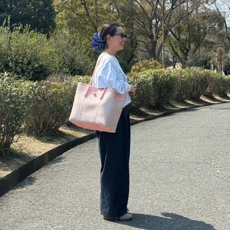 【6月22日(月)〜6月26日(金)発送】 Gummy Bag No.23 (Size: L) ' gingham ' _Cotton Candy