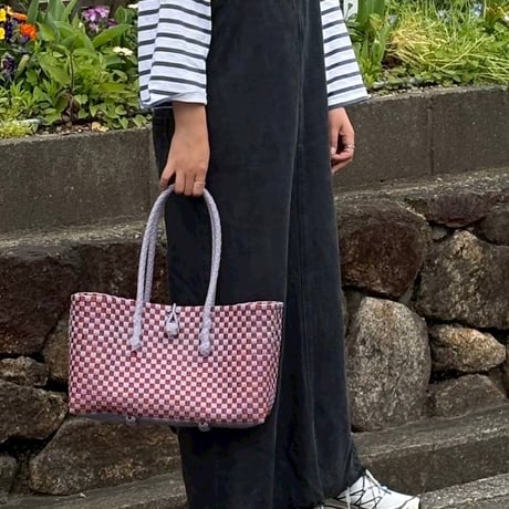 【7月13日(月)〜7月17日(金)発送】 BOSTON BAG No.26 'gingham' _ Humid cherry