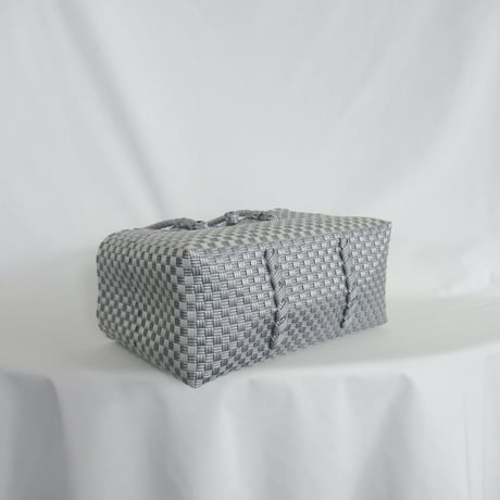 【6月8日(月)〜6月12日(金)発送】 BOSTON BAG No.26  'gingham' _ Silver Obscura