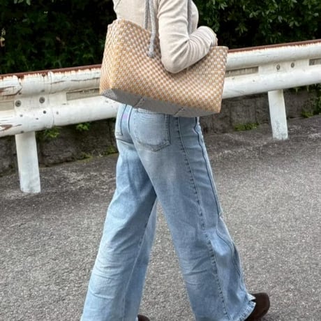 【7月13日(月)〜7月17日(金)発送】 BOSTON BAG No.23 'gingham' _ Moon