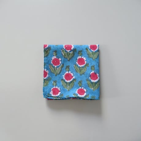 【6月15日(月)〜6月19日(金)発送】 Indian Cotton Handkerchief [A] - BLUE47