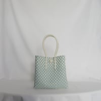 【9月7日(月)〜9月11日(金)発送】 Gummy Bag No.14 (Size: S) ' gingham ' _Dusty Blue Fizz