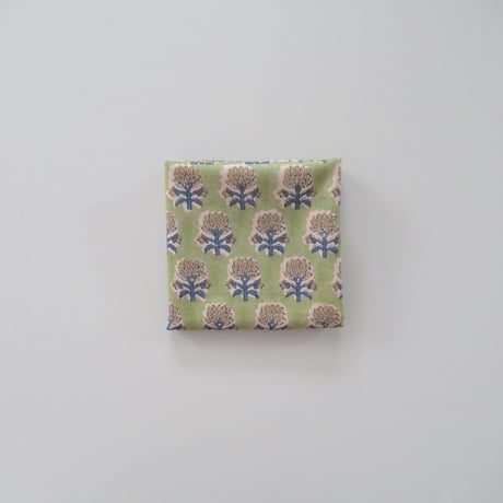 【6月22日(月)〜6月26日(金)発送】 Indian Cotton Handkerchief [L] - GREEN69