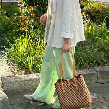 【9月24日(木)〜9月25日(金)発送】 Gummy Bag No.21 (Size: M) ' gingham ' _Caramel Mocha