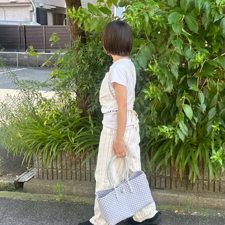 【7月27日(月)〜7月31日(金)発送】 BOSTON BAG No.32  'gingham' _ Purple Clay