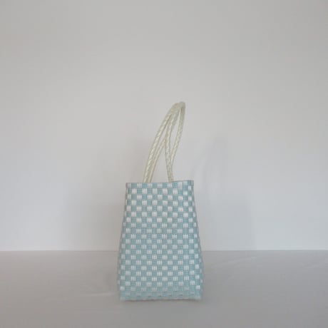 【10月26日(月)〜10月30日(金)発送】 BOSTON BAG No.32 'gingham' _ Dusty Blue Fizz