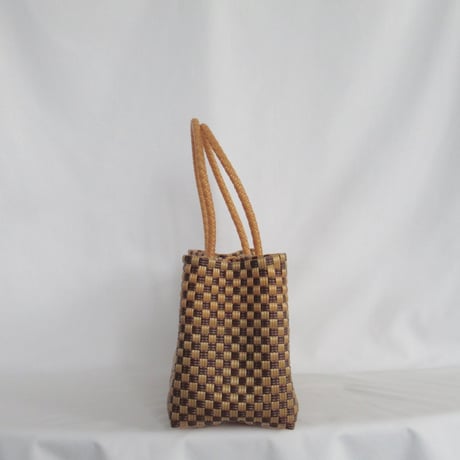 【7月13日(月)〜7月17日(金)発送】 BOSTON BAG No.17  'gingham' _Caramel Mocha