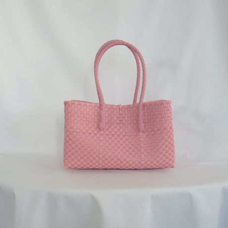 【6月15日(月)〜6月19日(金)発送】 BOSTON BAG No.33  'gingham'  _ Pink Jelly Bean