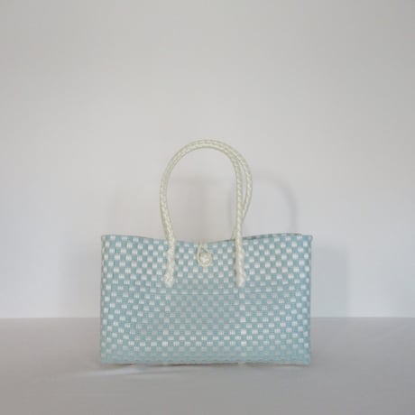 【10月26日(月)〜10月30日(金)発送】 BOSTON BAG No.32 'gingham' _ Dusty Blue Fizz