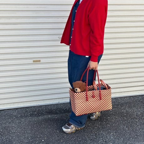 【10月26日(月)〜10月30日(金)発送】 BOSTON BAG No.28 'gingham' _ Apple Pie