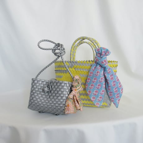 【6月15日(月)〜6月19日(金)発送】 Bag×Handkerchief［G］Hello bag _ Metallic Silver