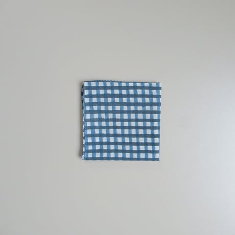 【6月22日(月)〜6月26日(金)発送】 Indian Cotton Handkerchief [J] - AB12 (Blue Check)