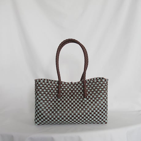 【6月8日(月)〜6月12日(金)発送】  BOSTON BAG No.30  'gingham' _ Chocomint