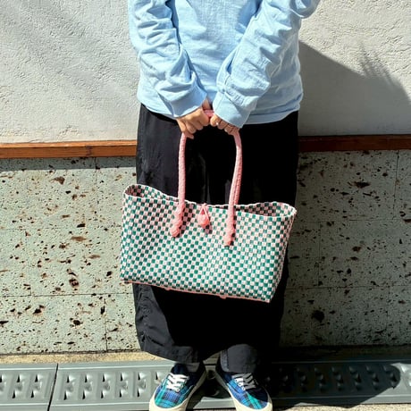 【6月8日(月)〜6月12日(金)発送】 BOSTON BAG No.24  'gingham' _ Guava