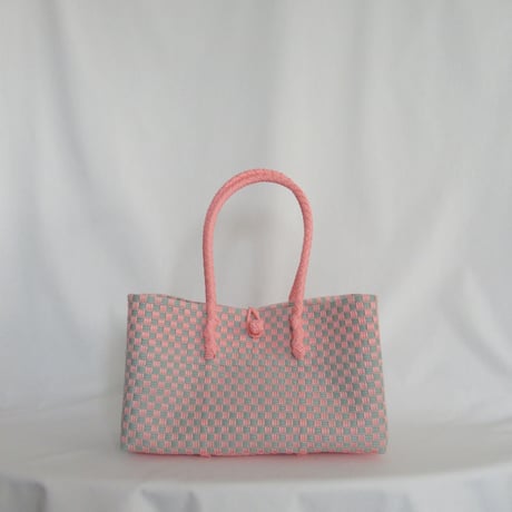 【6月22日(月)〜6月26日(金)発送】 BOSTON BAG No.32 'gingham'  _ Cotton Candy