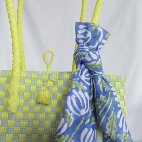 【6月8日(月)〜6月12日(金)発送】 Bag×Handkerchief［H］Panini 'gingham'_Lemongrass