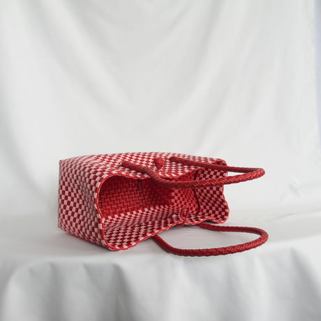 【6月8日(月)〜6月12日(金)発送】 BOSTON BAG No.14  'gingham' _ Poppy