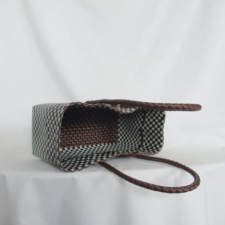 【6月8日(月)〜6月12日(金)発送】  BOSTON BAG No.30  'gingham' _ Chocomint