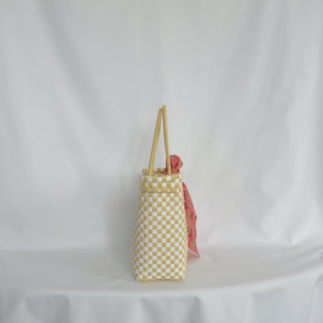 【6月15日(月)〜6月19日(金)発送】 Bag×Handkerchief［F］Gummy bag ' gingham ' (Size : S) _Milk Crape