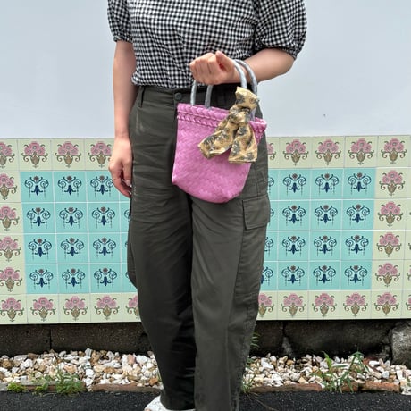 【7月6日(月)〜7月10日(金)発送】 Bag×Handkerchief［A］Mekearibag (Size : XS) _ Pink Mirage