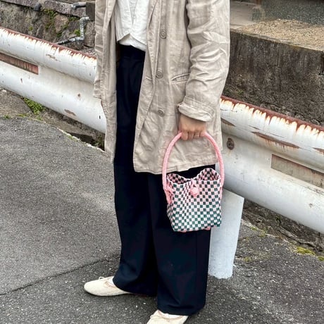 【6月15日(月)〜6月19日(金)発送】 BÉBÉ BAG No.14 ' gingham ' _ Guava