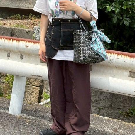 【6月8日(月)〜6月12日(金)発送】 Bag×Handkerchief［E］Gummy bag (Size : S) _Black×Silver