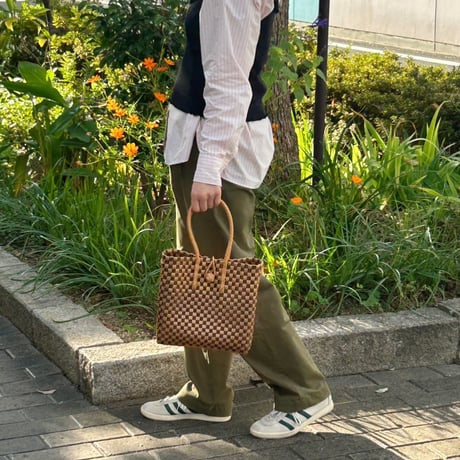 【7月6日(月)〜7月10日(金)発送】 Gummy Bag No.11 (Size: S) ' gingham ' _Caramel Mocha