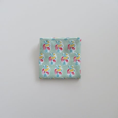 【8月3日(月)〜8月7日(金)発送】 Indian Cotton Handkerchief [E] - GREEN19