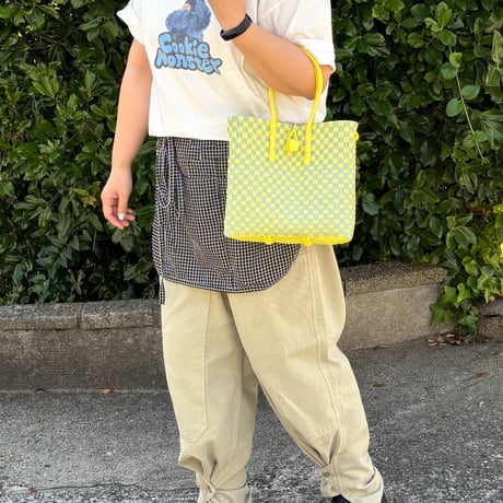 【7月21日(火)〜7月24日(金)発送】 Gummy Bag No.5 (Size: S) ' gingham ' _Lemongrass