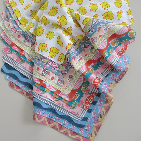 【6月29日(月)〜7月3日(金)発送】 Indian Cotton Handkerchief [A] - WH38