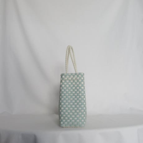 【8月31日(月)〜順次発送】 Gummy Bag No.14 (Size: S) ' gingham ' _Dusty Blue Fizz