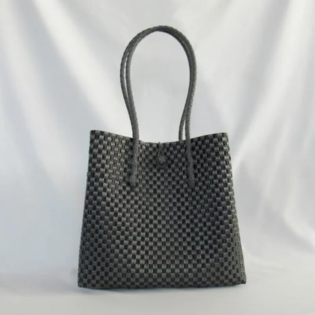 【11月2日(月)〜11月6日(金)発送】 Gummy Bag No.503 (Size: L) ' gingham ' _Charcoal Clay