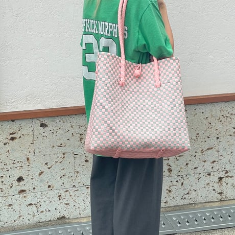 【6月22日(月)〜6月26日(金)発送】 Gummy Bag No.23 (Size: L) ' gingham ' _Cotton Candy