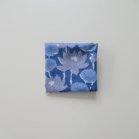 【6月22日(月)〜6月26日(金)発送】  Indian Cotton Handkerchief [F] -BLUE57