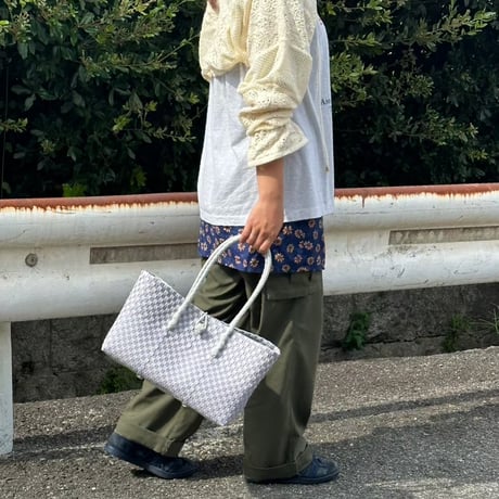 【7月27日(月)〜7月31日(金)発送】 BOSTON BAG No.32  'gingham' _ Purple Clay
