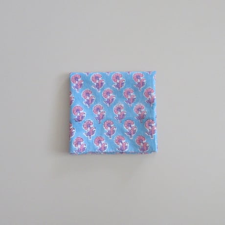 【6月29日(月)〜7月3日(金)発送】 Indian Cotton Handkerchief [K] - BLUE56