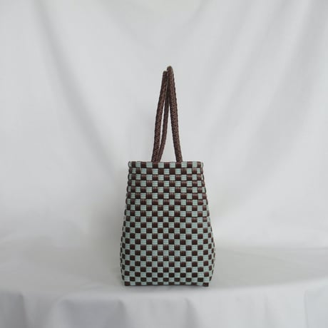 【6月8日(月)〜6月12日(金)発送】  BOSTON BAG No.30  'gingham' _ Chocomint