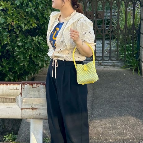 【6月15日(月)〜6月19日(金)発送】 BÉBÉ BAG No.13 ' gingham ' _Lemongrass