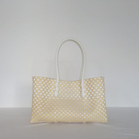【10月26日(月)〜10月30日(金)発送】 BOSTON BAG No.31 'gingham' _ Custard Fizz