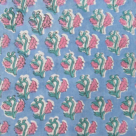 【6月22日(月)〜6月26日(金)発送】  Indian Cotton Handkerchief [E] -BLUE58