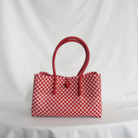 【6月8日(月)〜6月12日(金)発送】 BOSTON BAG No.14  'gingham' _ Poppy